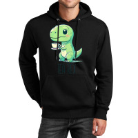 Tyrannosaurs Rex Cute Funny Sip Tea Unisex Hoodie | Artistshot