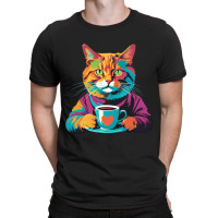 Coffee Addict Funny Cat Milk T-shirt | Artistshot