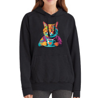 Coffee Addict Funny Cat Milk Vintage Hoodie | Artistshot