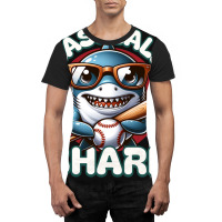 Funny Baseball Shark Graphic T-shirt | Artistshot