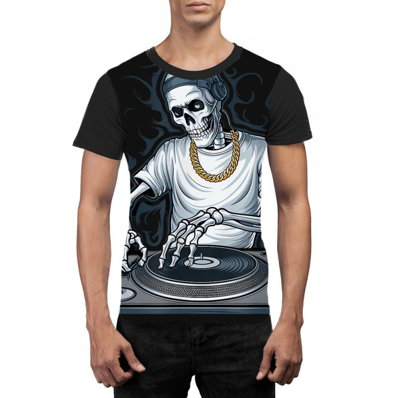 Skeleton Dj Lazy Halloween Graphic T-shirt | Artistshot