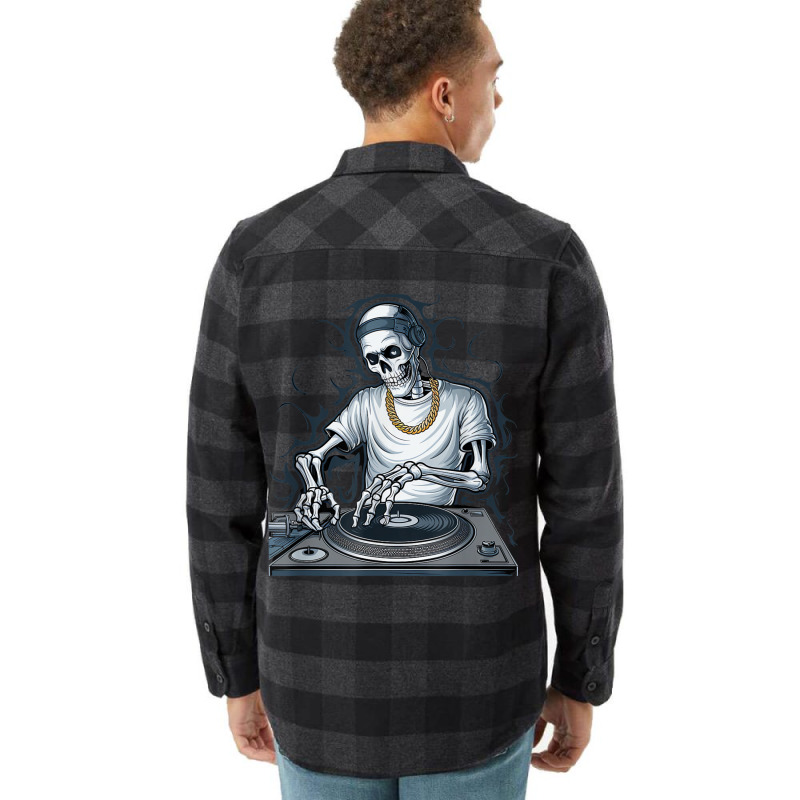 Skeleton Dj Lazy Halloween Flannel Shirt | Artistshot