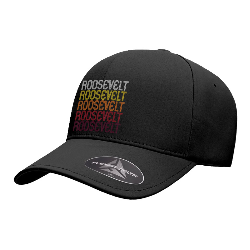 Roosevelt Retro Wordmark Pattern Vintage Style Seamless Cap | Artistshot