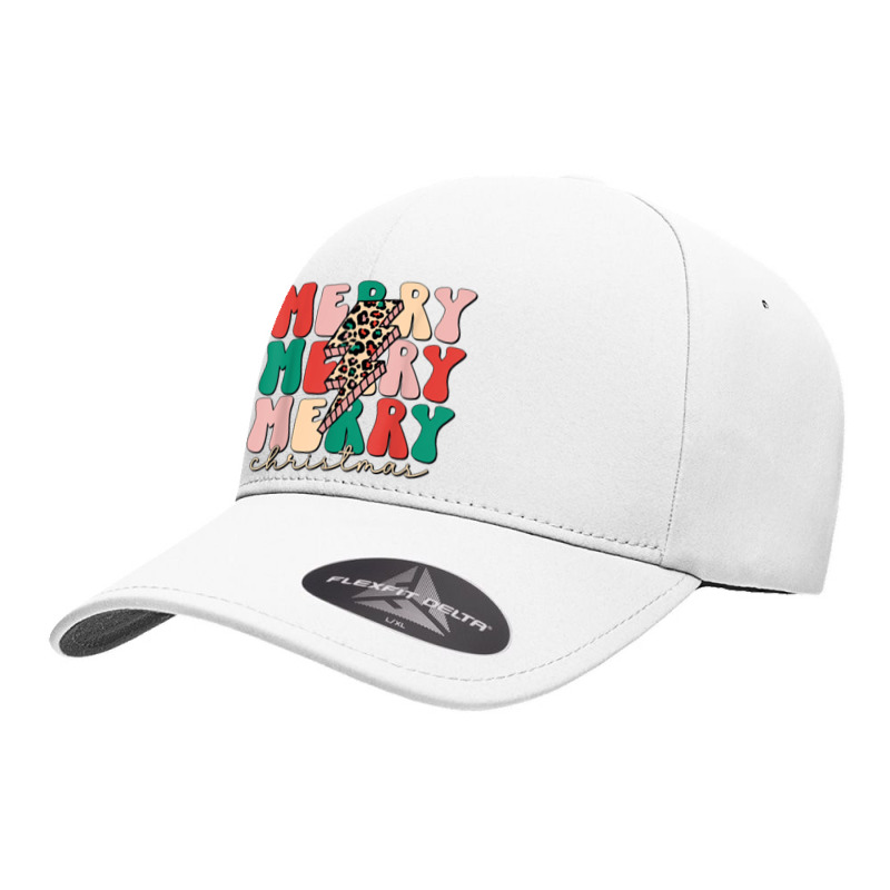 Merry Christmas Lightning Bolt Leopard Plaid Xmas Men Women Seamless Cap by Fashzilla | Artistshot