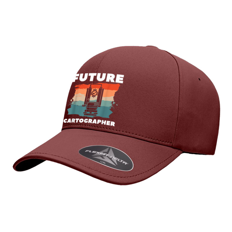 Retro Future Cartographer Map Making Cartography Seamless Cap | Artistshot