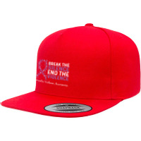 Break The Silence End The Violence Domestic Violence Ribbon Long Sleev 5 Panel Snapback Cap | Artistshot