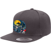 Horror Clubhouse In Park Halloween Spooky Characters Costume 5 Panel Snapback Cap | Artistshot