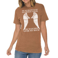 My Husband Is My Guardian Angel Vintage T-shirt | Artistshot