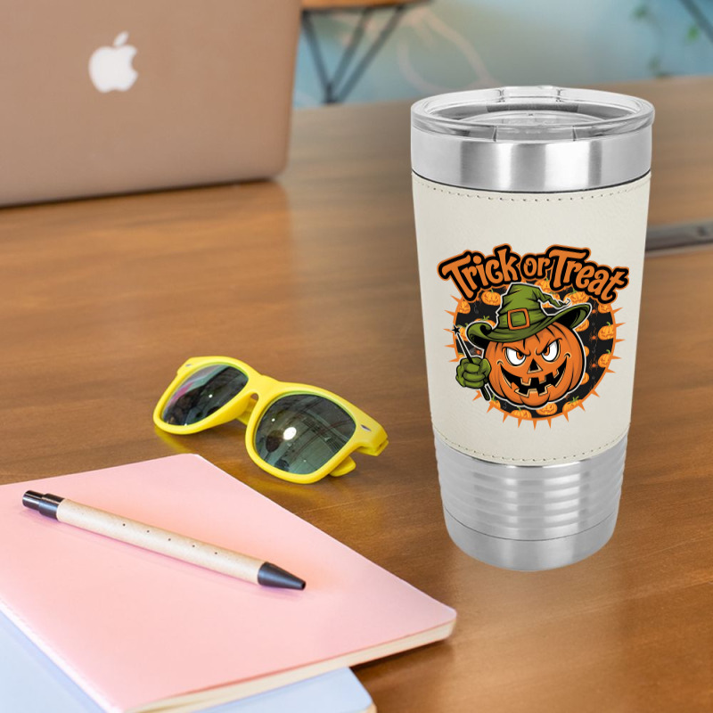 Quotes Trick Or Treat Halloween 1 Leatherette Tumbler | Artistshot