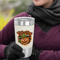 Quotes Trick Or Treat Halloween 1 Leatherette Tumbler | Artistshot