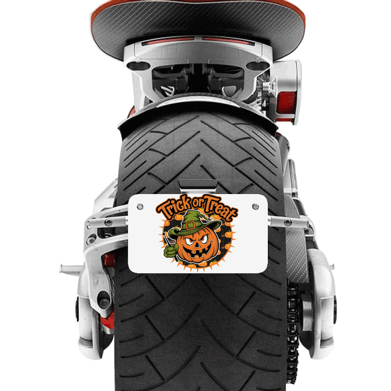 Quotes Trick Or Treat Halloween 1 Motorcycle License Plate | Artistshot