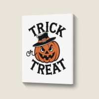 Quotes Trick Or Treat Halloween 2 Portrait Canvas Print | Artistshot