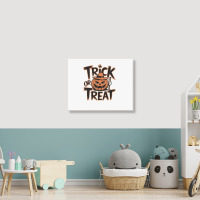 Quotes Trick Or Treat Halloween 3 Landscape Canvas Print | Artistshot