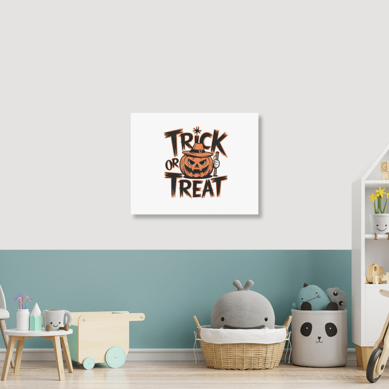 Quotes Trick Or Treat Halloween 3 Landscape Canvas Print | Artistshot