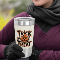 Quotes Trick Or Treat Halloween 3 Leatherette Tumbler | Artistshot