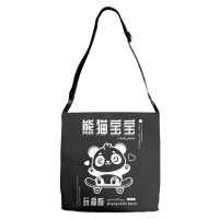 Baby Panda Playing Skateboard Adjustable Strap Totes | Artistshot