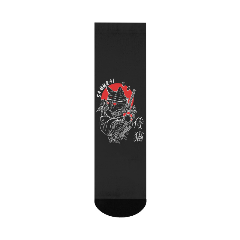 Cat Samurai Crew Socks | Artistshot