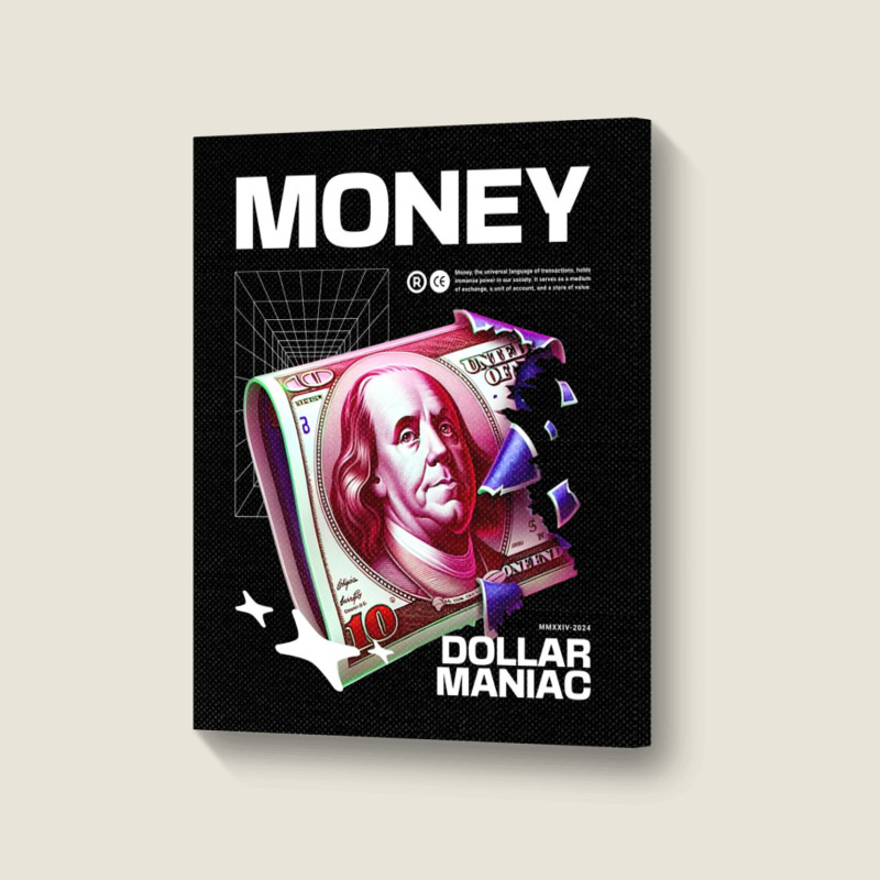 Dollar Maniac Portrait Canvas Print | Artistshot