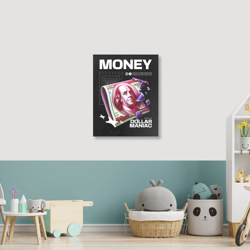 Dollar Maniac Portrait Canvas Print | Artistshot