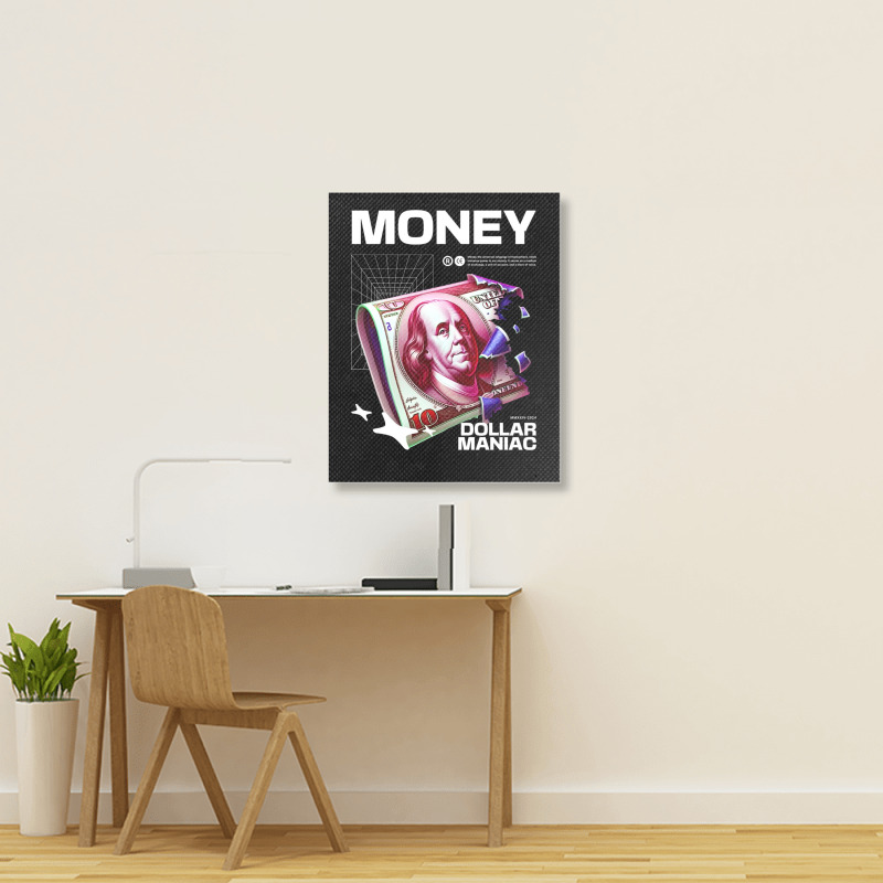 Dollar Maniac Portrait Canvas Print | Artistshot