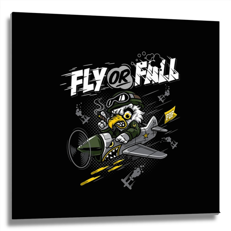 Fly Or Fall Metal Print Square | Artistshot