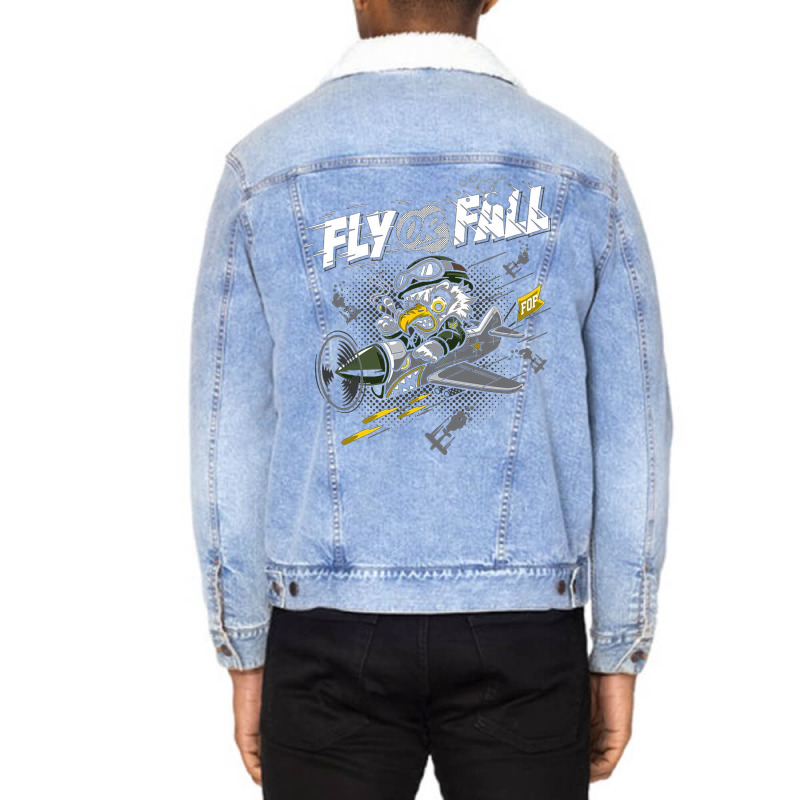 Fly Or Fall Unisex Sherpa-lined Denim Jacket | Artistshot