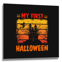 My First Halloween Metal Print Square | Artistshot