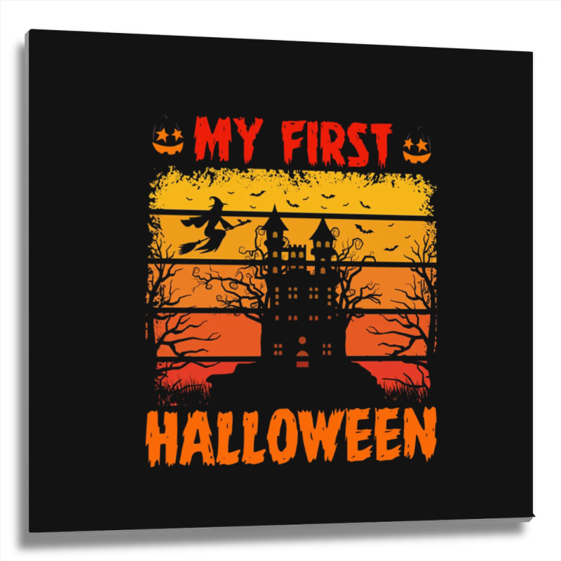 My First Halloween Metal Print Square | Artistshot