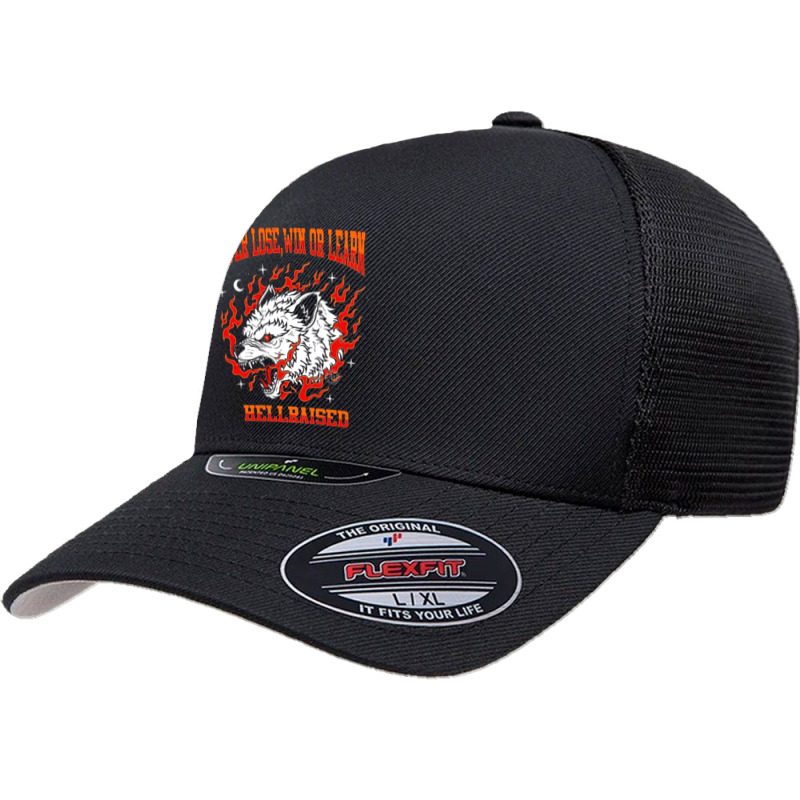 Never Lose, Win Or Learn Hellraised Unipanel Trucker Mesh Cap | Artistshot