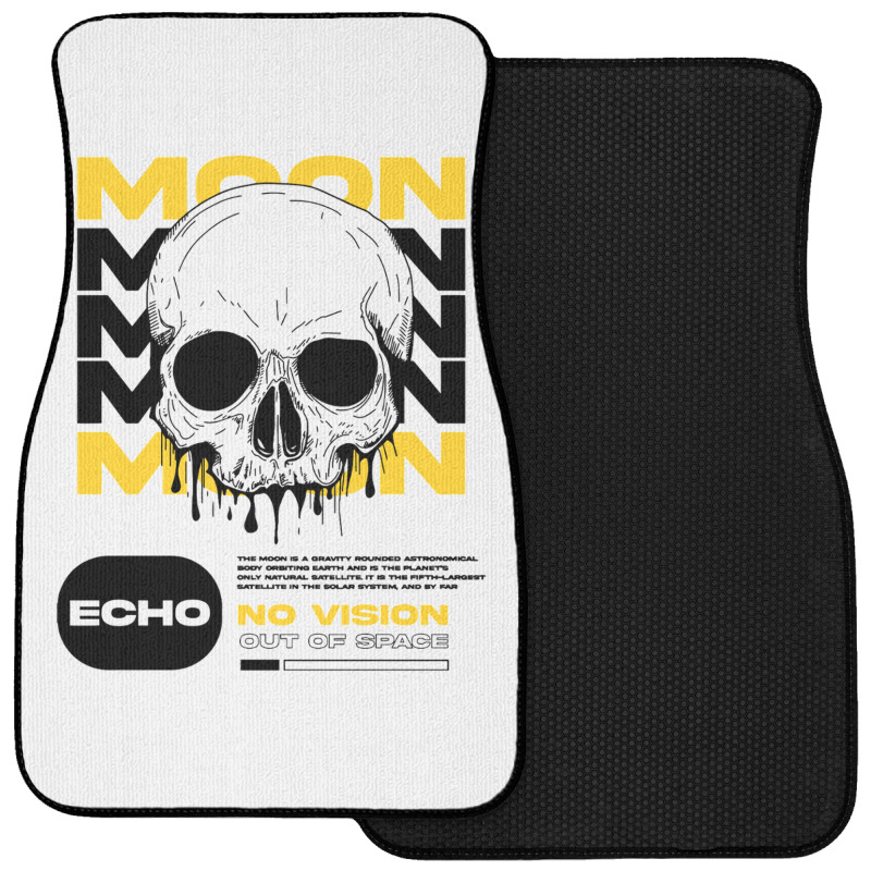 Skull With Moon Front Car Mat | Artistshot