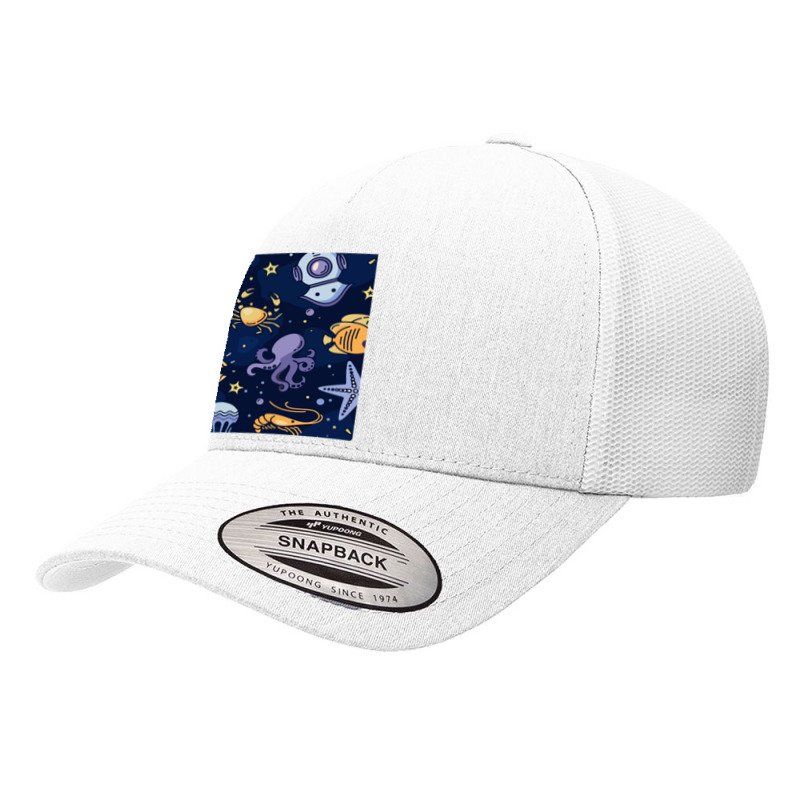 Marine Seamless Pattern Thin Line Memphis Style 1 Yupoong Trucker Cap | Artistshot