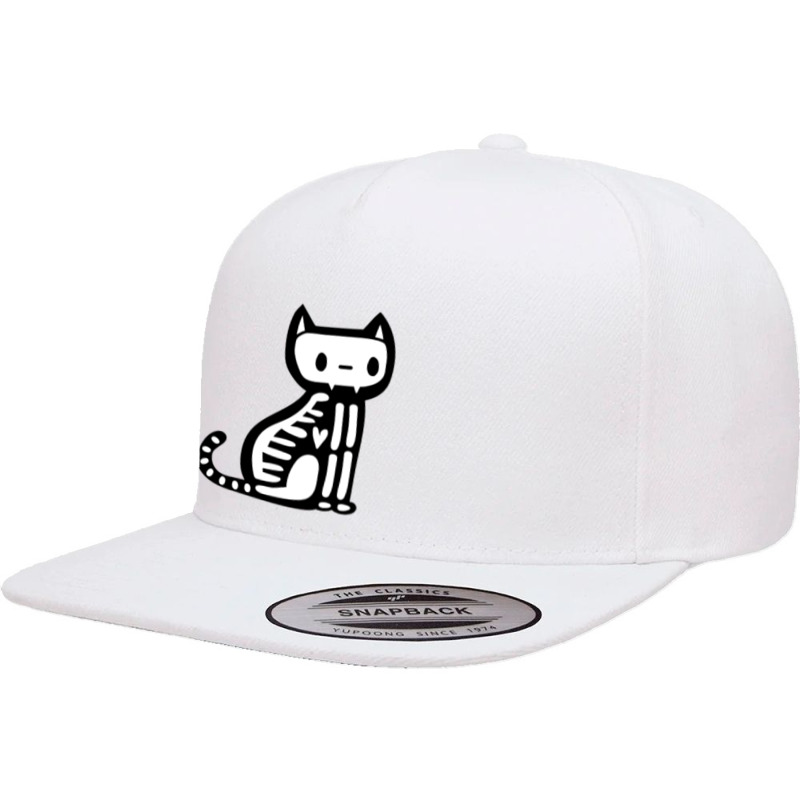 Halloween Skeleton Cat 5 panel snapback cap by cm-arts | Artistshot