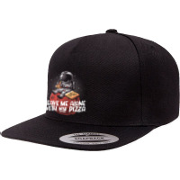 Leave Me Alone With My Pizza - Funny Space Astronaut Gift 5 Panel Snapback Cap | Artistshot