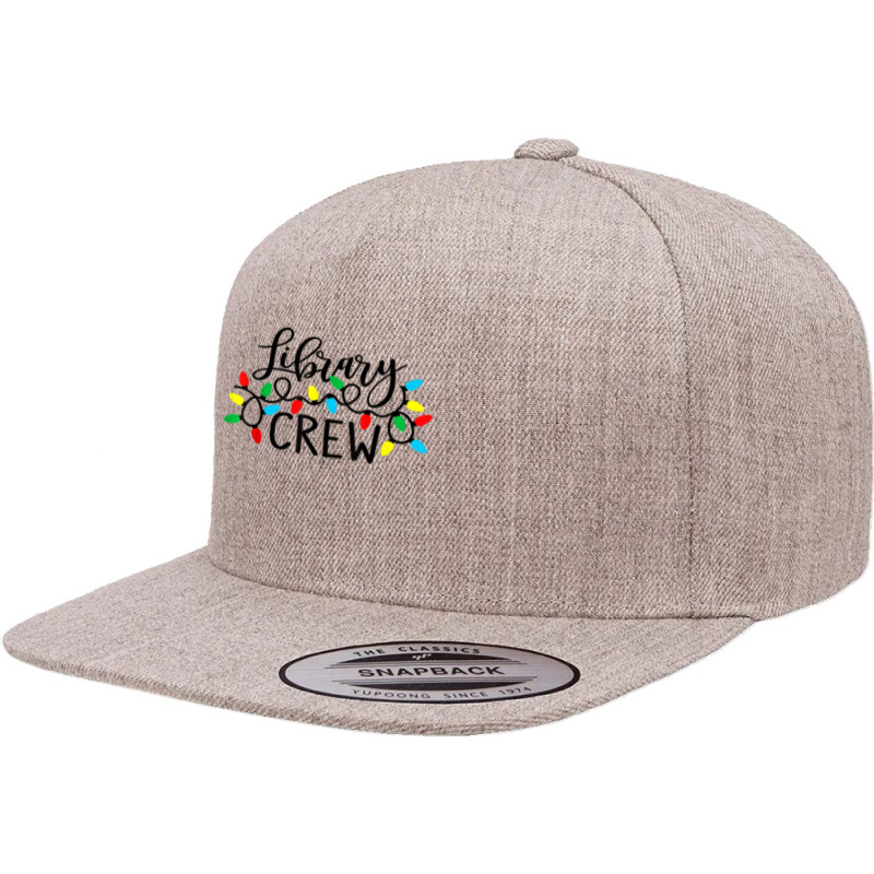 Library Crew Funny Christmas Lights Book Lover Bookworm 2022 T Shirt 5 panel snapback cap by cm-arts | Artistshot