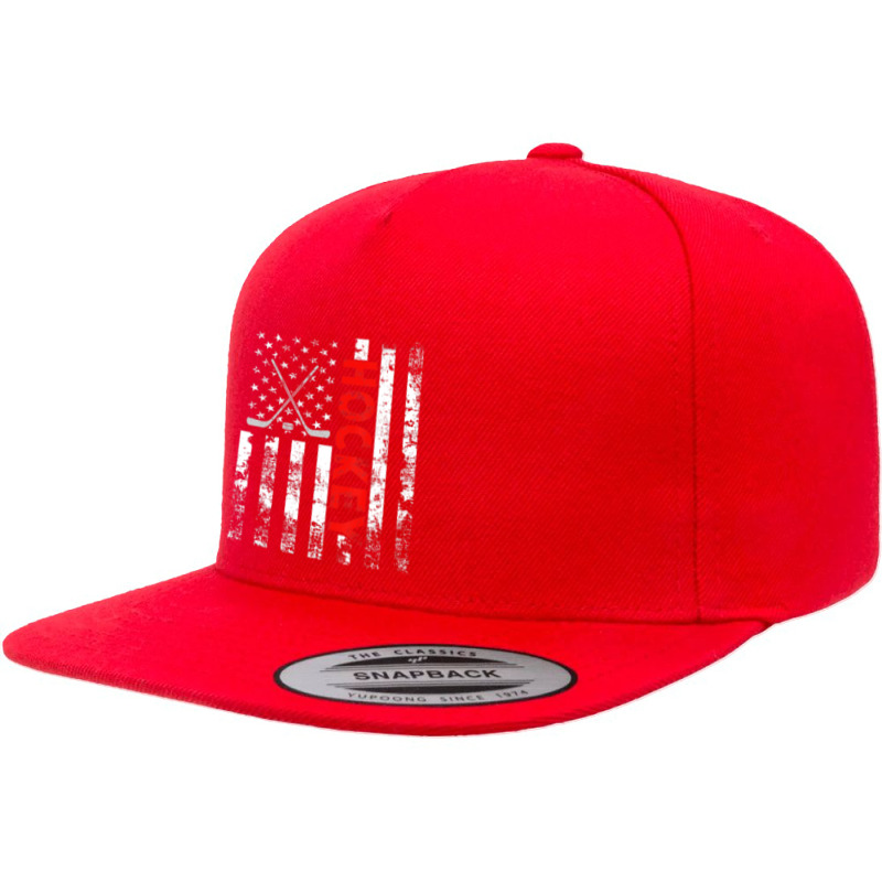 American Flag Hockey Usa Patriotic 5 panel snapback cap by cm-arts | Artistshot