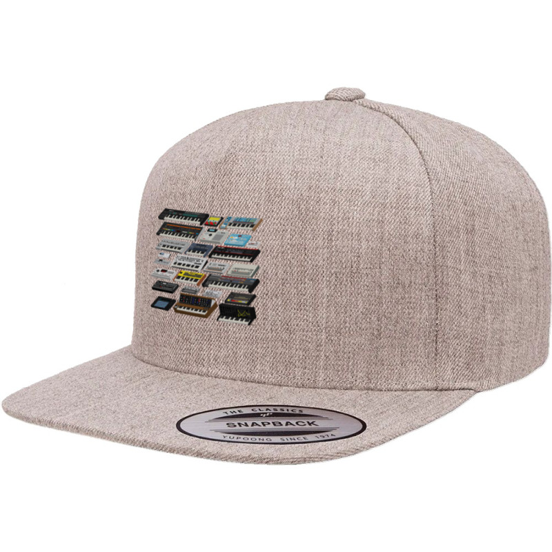 Synthesizer And Drum Machine Fan Collection 5 Panel Snapback Cap | Artistshot