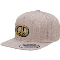 Cute Retro Peace Sign 5 Panel Snapback Cap | Artistshot