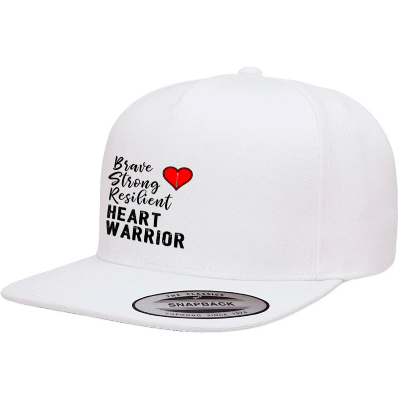 Heart Warrior Chd Awareness Brave Strong Resilien 5 Panel Snapback Cap | Artistshot