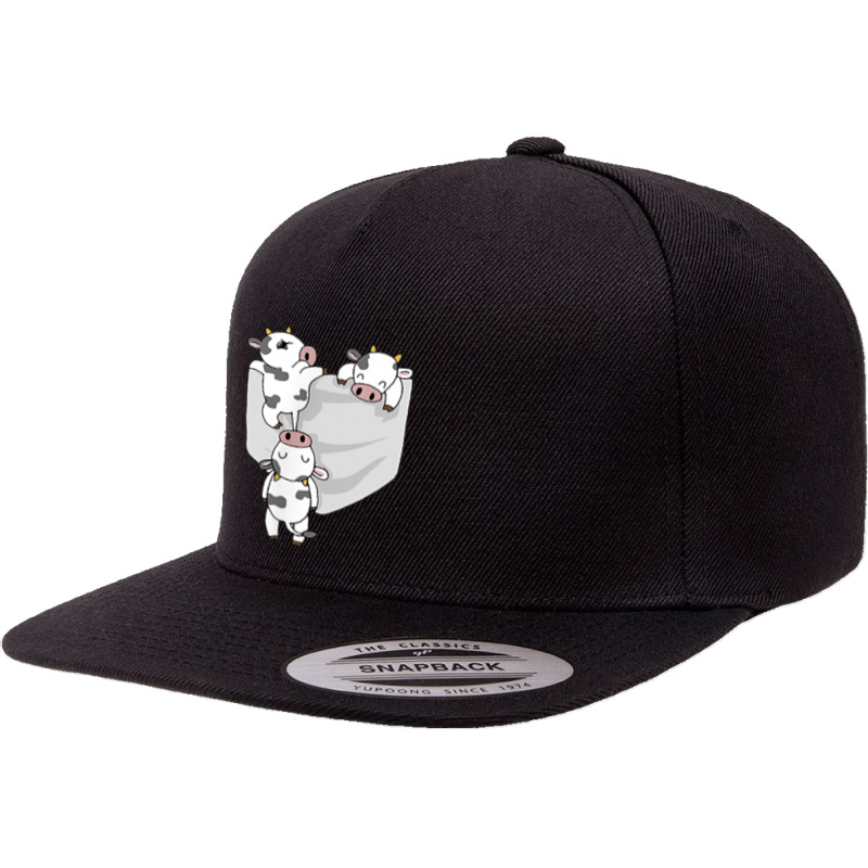 Cow Pocket T Shirt Funny Milk Cow In A Bag Tee 5 panel snapback cap by cm-arts | Artistshot