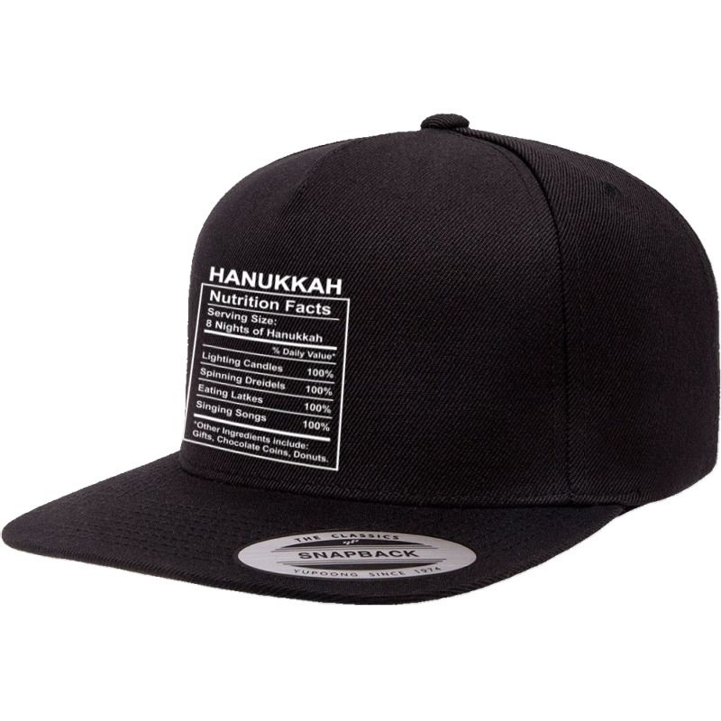 Funny Hanukkah 2021 Nutrition Facts For Women Jewish Holiday 5 Panel Snapback Cap | Artistshot