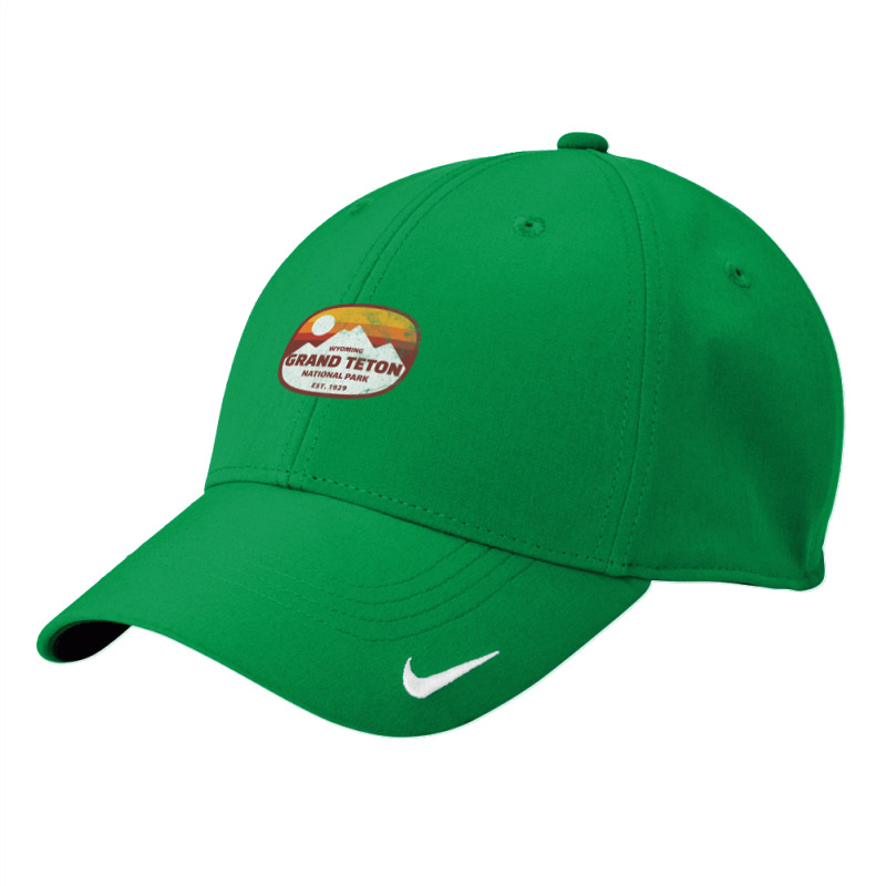 Vintage Grand Teton National Park   Distressed Nike Dri-fit Cap | Artistshot