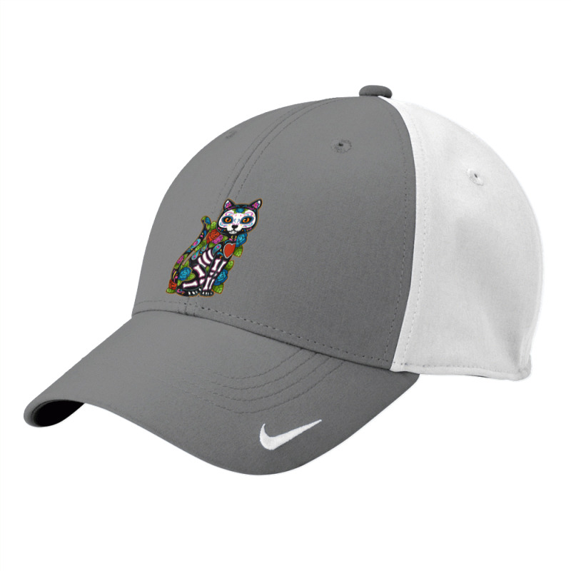 Cat Sugar Skull Mexico Calavera Dia De Los Muertos Halloween Nike Dri-FIT Cap by SonjaBogenschutz | Artistshot