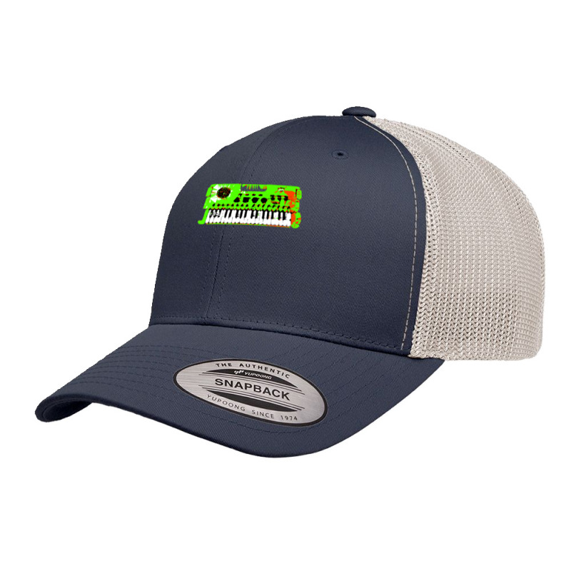 Retro Green Keyboard Synthesiser - Glitchy Mix Retro Trucker Cap | Artistshot