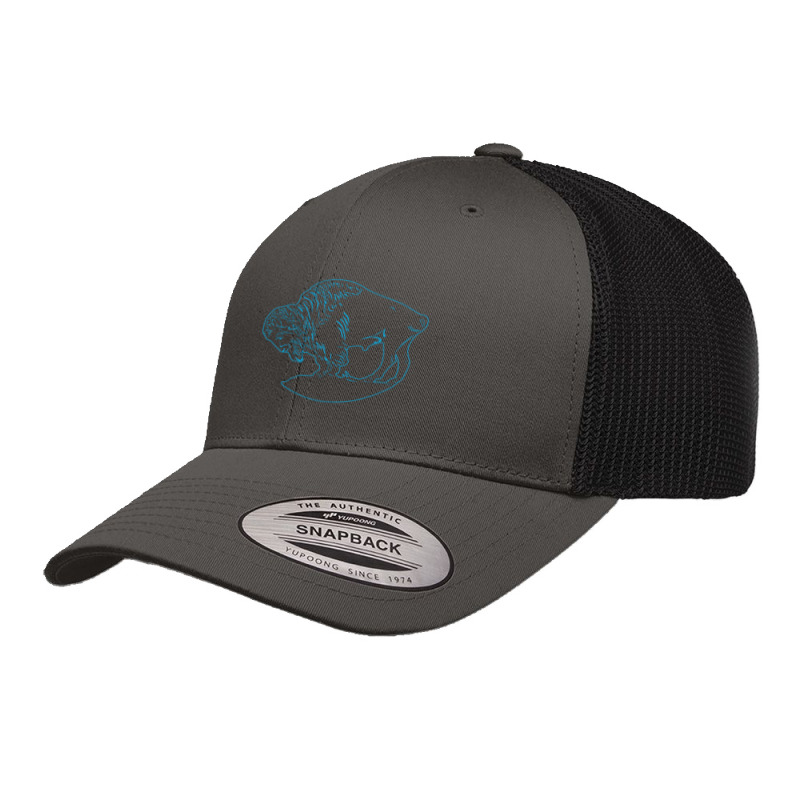 Buffalo Blu Line Design Retro Trucker Cap by Coble Spellman | Artistshot