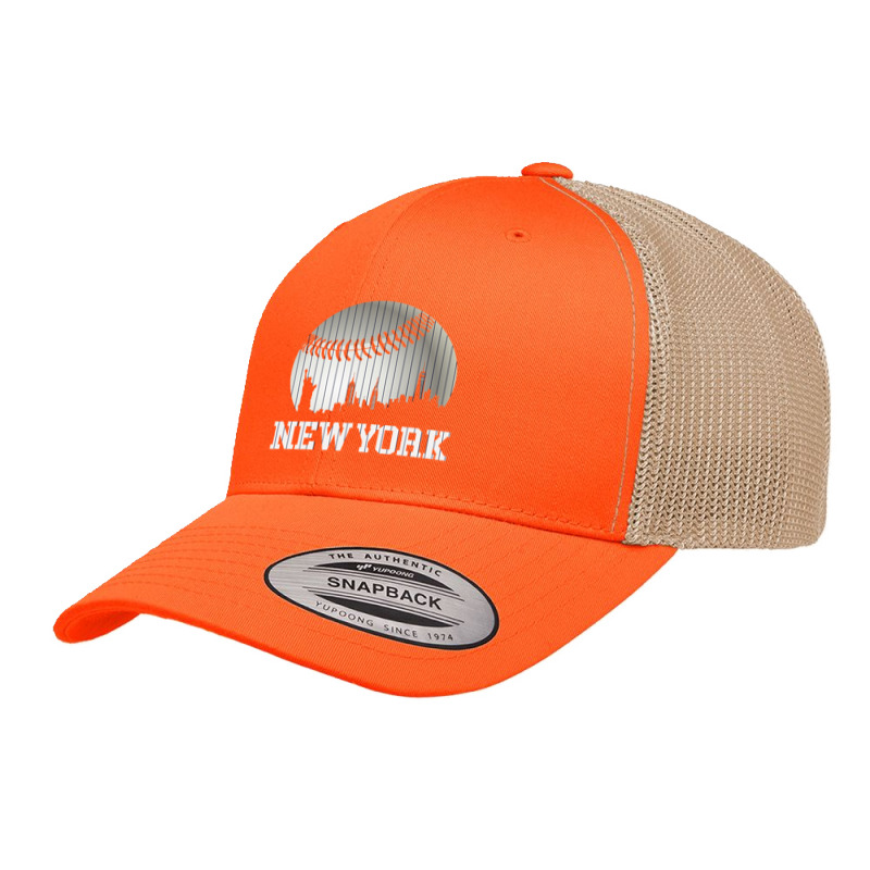 New York Ny Skyline Baseball Stripes For Gameday Retro Style Retro Trucker Cap by Kanmosrin52 | Artistshot