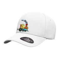 Funny Dinosaur Riding A Train Tyrannosaurus Dino Seamless Cap | Artistshot