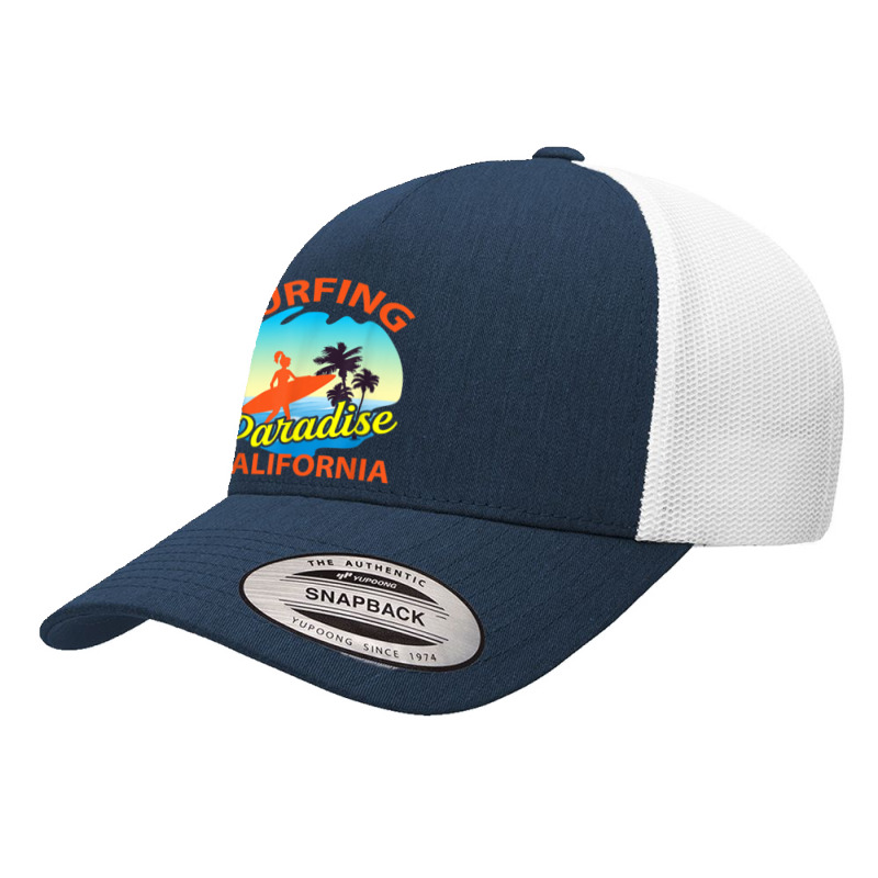 Surfing Paradise California Surfing T Shirt Yupoong Trucker Cap by cm-arts | Artistshot