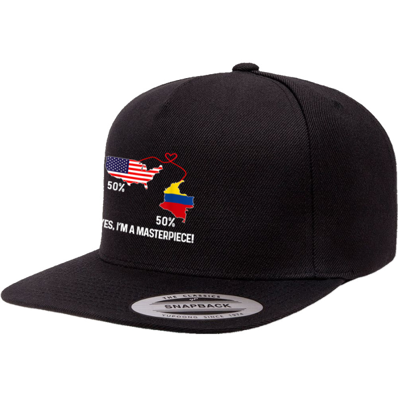 Half American Half Colombian Flag Combined Map Colombia Usa T Shirt 5 panel snapback cap by cm-arts | Artistshot