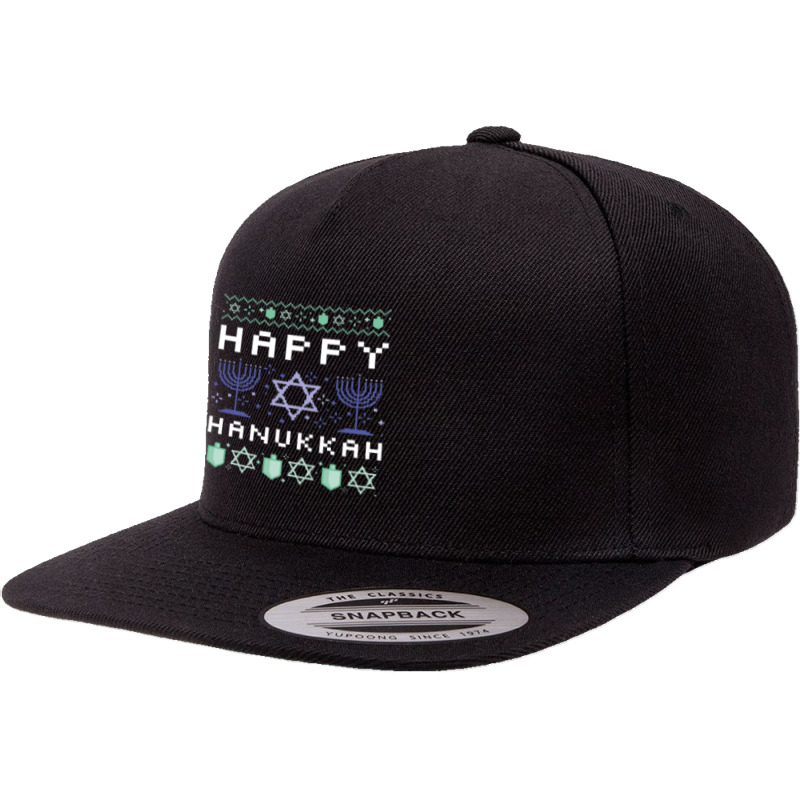 Happy Hanukkah 5 Panel Snapback Cap | Artistshot