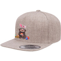 Sloth With Bunny Ears And Easter Eggs Funny, Sloth With Bunny Ears, Ea 5 Panel Snapback Cap | Artistshot